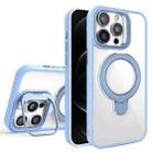 For iPhone 12 Pro Max Lens Protection & Ring Bracket MagSafe Phone Case(Sierra Blue) - 1