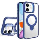 For iPhone 11 Lens Protection & Ring Bracket MagSafe Phone Case(Dark Blue) - 1