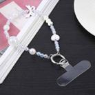 Mobile Phone Anti-lost Dazzling Colorful Pearls Short Bead Chain(White) - 1