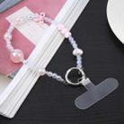 Mobile Phone Anti-lost Dazzling Colorful Pearls Short Bead Chain(Pink) - 1