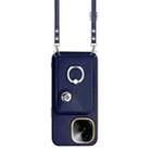 For vivo Y200 Organ Card Bag Ring Holder Phone Case with Long Lanyard(Blue) - 2