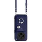 For vivo X200s Organ Card Bag Ring Holder Phone Case with Long Lanyard(Blue) - 2