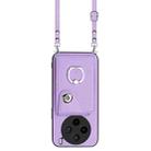 For vivo X200s Organ Card Bag Ring Holder Phone Case with Long Lanyard(Purple) - 2