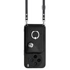 For vivo X200s Organ Card Bag Ring Holder Phone Case with Long Lanyard(Black) - 2