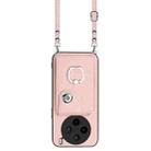 For vivo X200s Organ Card Bag Ring Holder Phone Case with Long Lanyard(Pink) - 2