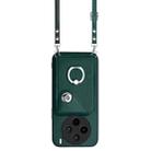 For vivo X200s Organ Card Bag Ring Holder Phone Case with Long Lanyard(Green) - 2