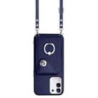 For vivo Y29 4G / T4x / Y300t Organ Card Bag Ring Holder Phone Case with Long Lanyard(Blue) - 2