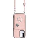 For vivo Y29 4G / T4x / Y300t Organ Card Bag Ring Holder Phone Case with Long Lanyard(Pink) - 2