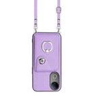 For vivo V50 / V50e Organ Card Bag Ring Holder Phone Case with Long Lanyard(Purple) - 2