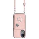 For vivo V50 / V50e Organ Card Bag Ring Holder Phone Case with Long Lanyard(Pink) - 2