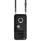 For vivo X200 Ultra Organ Card Bag Ring Holder Phone Case with Long Lanyard(Black) - 2