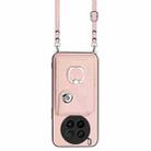 For vivo X200 Ultra Organ Card Bag Ring Holder Phone Case with Long Lanyard(Pink) - 2