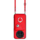 For vivo X200 Ultra Organ Card Bag Ring Holder Phone Case with Long Lanyard(Red) - 2