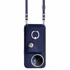 For vivo Y39 5G / Y300i Organ Card Bag Ring Holder Phone Case with Long Lanyard(Blue) - 2