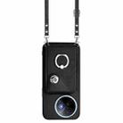 For vivo Y39 5G / Y300i Organ Card Bag Ring Holder Phone Case with Long Lanyard(Black) - 2