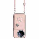 For vivo Y39 5G / Y300i Organ Card Bag Ring Holder Phone Case with Long Lanyard(Pink) - 2