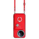 For vivo Y39 5G / Y300i Organ Card Bag Ring Holder Phone Case with Long Lanyard(Red) - 2