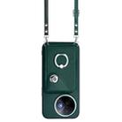 For vivo Y39 5G / Y300i Organ Card Bag Ring Holder Phone Case with Long Lanyard(Green) - 2
