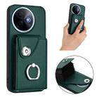 For vivo Y39 5G / Y300i Organ Card Bag Ring Holder Phone Case with Long Lanyard(Green) - 3
