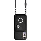 For vivo V50 Lite 5G Organ Card Bag Ring Holder Phone Case with Long Lanyard(Black) - 2