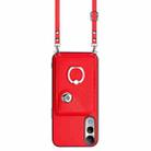 For vivo V50 Lite 5G Organ Card Bag Ring Holder Phone Case with Long Lanyard(Red) - 2