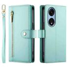 For OPPO A1 Pro / Reno8 T 5G Nine Card-slot Zipper Wallet Bag Leather Phone Case(Mint Green) - 2