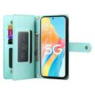 For OPPO A1 Pro / Reno8 T 5G Nine Card-slot Zipper Wallet Bag Leather Phone Case(Mint Green) - 3