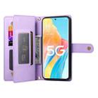 For OPPO A1 Pro / Reno8 T 5G Nine Card-slot Zipper Wallet Bag Leather Phone Case(Purple) - 3