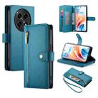 For OPPO A2 Pro / A3 Pro Nine Card-slot Zipper Wallet Bag Leather Phone Case(Blue) - 1