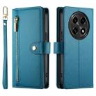 For OPPO A2 Pro / A3 Pro Nine Card-slot Zipper Wallet Bag Leather Phone Case(Blue) - 2