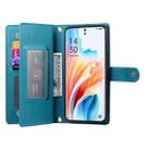 For OPPO A2 Pro / A3 Pro Nine Card-slot Zipper Wallet Bag Leather Phone Case(Blue) - 3