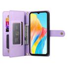 For OPPO A18 / A38 Nine Card-slot Zipper Wallet Bag Leather Phone Case(Purple) - 3