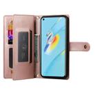 For OPPO A54 / A54s / A55 5G / A16s / A53s Nine Card-slot Zipper Wallet Bag Leather Phone Case(Pink) - 3