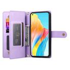 For OPPO A58 4G Nine Card-slot Zipper Wallet Bag Leather Phone Case(Purple) - 3