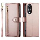 For OPPO A78 5G / A58 5G / A58x / A1x Nine Card-slot Zipper Wallet Bag Leather Phone Case(Pink) - 2