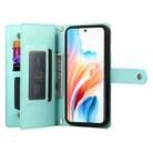 For OPPO A79 5G / A2x Nine Card-slot Zipper Wallet Bag Leather Phone Case(Mint Green) - 3