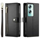 For OPPO A79 5G / A2x Nine Card-slot Zipper Wallet Bag Leather Phone Case(Black) - 2