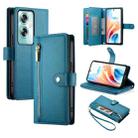 For OPPO A79 5G / A2x Nine Card-slot Zipper Wallet Bag Leather Phone Case(Blue) - 1