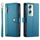 For OPPO A79 5G / A2x Nine Card-slot Zipper Wallet Bag Leather Phone Case(Blue) - 2