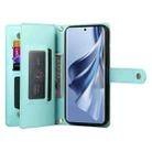 For OPPO Reno10 5G Global Nine Card-slot Zipper Wallet Bag Leather Phone Case(Mint Green) - 3