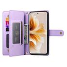 For OPPO Reno11 Global Nine Card-slot Zipper Wallet Bag Leather Phone Case(Purple) - 3