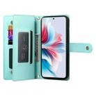 For OPPO Reno11 F Nine Card-slot Zipper Wallet Bag Leather Phone Case(Mint Green) - 3