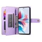 For OPPO Reno11 F Nine Card-slot Zipper Wallet Bag Leather Phone Case(Purple) - 3