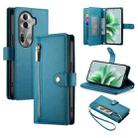 For OPPO Reno11 Pro Global Nine Card-slot Zipper Wallet Bag Leather Phone Case(Blue) - 1