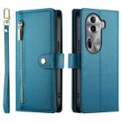 For OPPO Reno11 Pro Global Nine Card-slot Zipper Wallet Bag Leather Phone Case(Blue) - 2