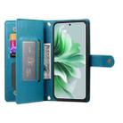 For OPPO Reno11 Pro Global Nine Card-slot Zipper Wallet Bag Leather Phone Case(Blue) - 3