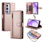 For OPPO A3 Pro Global Nine Card-slot Zipper Wallet Bag Leather Phone Case(Pink) - 1