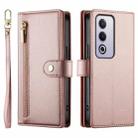 For OPPO A3 Pro Global Nine Card-slot Zipper Wallet Bag Leather Phone Case(Pink) - 2