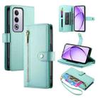 For OPPO A3 Pro Global Nine Card-slot Zipper Wallet Bag Leather Phone Case(Mint Green) - 1