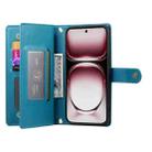 For OPPO Reno12 Global Nine Card-slot Zipper Wallet Bag Leather Phone Case(Blue) - 3